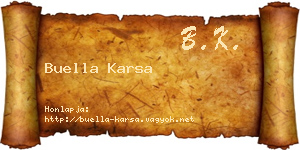 Buella Karsa névjegykártya